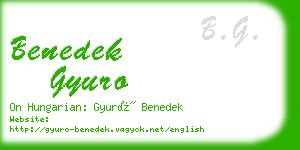 benedek gyuro business card